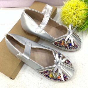 (S25,26,34) Silver Girls Shoes