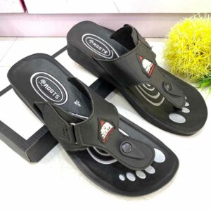 (S38) 1.5inches Black Wedge Slippers