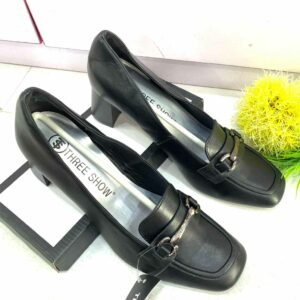 (S40) 2.5inches Ladies Black Shoes
