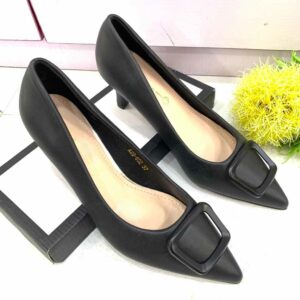 (S37) 3inches Ladies Black Shoes