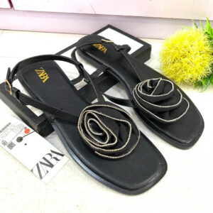 (S41,42)  Ladies Black Sandals