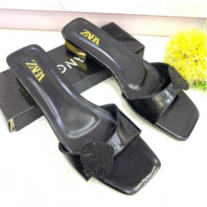 (S42) Flat Black Slippers