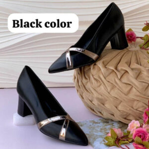 (S38-44) 3inches Black Shoes - Ug5