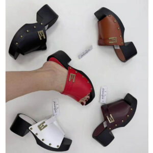 (37-42)Platform Mules Slippers - SN