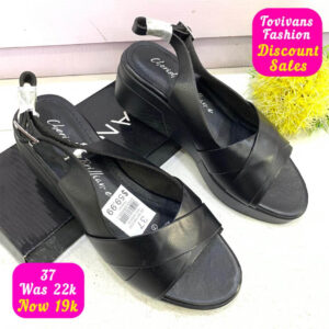 (S37) 2inches Black Sandals