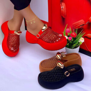 (S40 - 42) Stylish Wedge Slippers - OB4